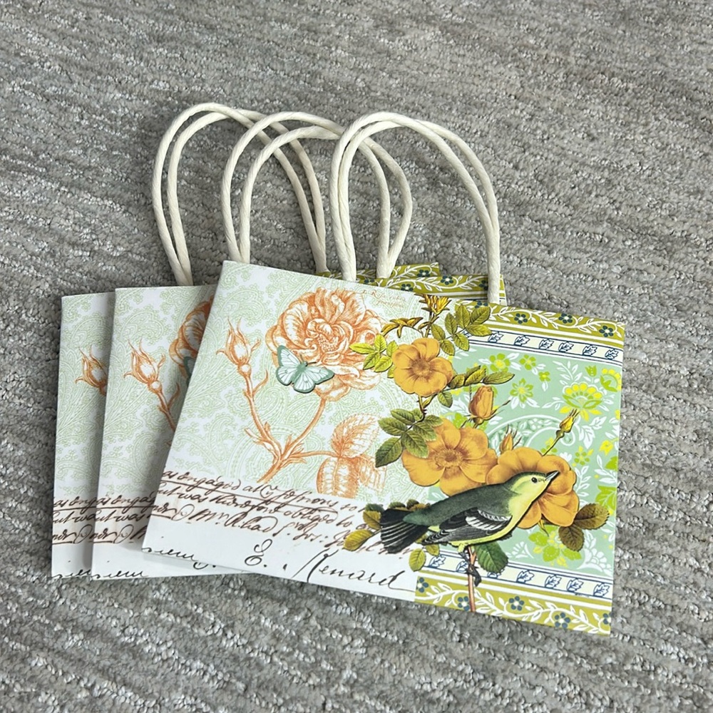 3 Bird, Butterfly & Flowers Gift Bags